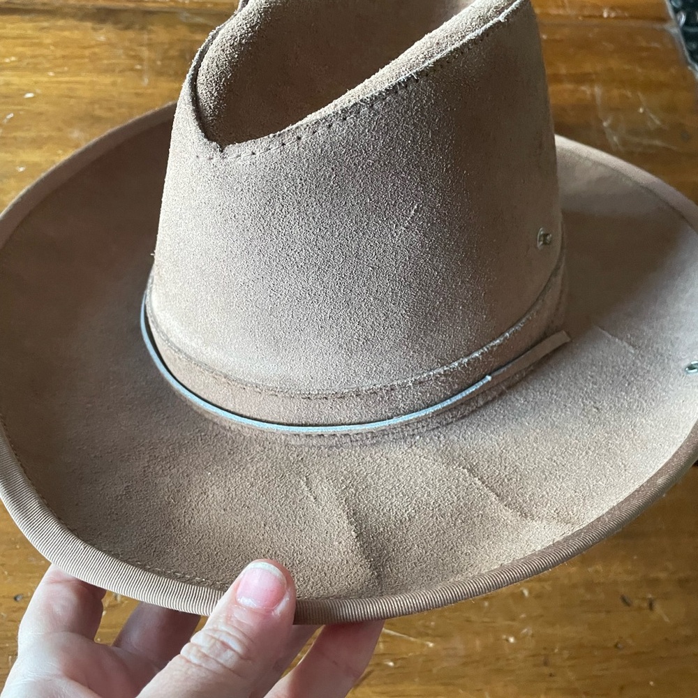 Henschel Hat Brown Leather Suede Aussie Outback - Picture 3 of 8